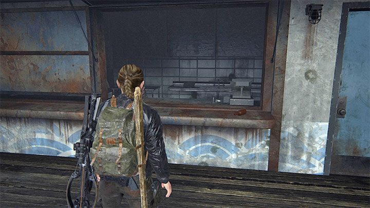 Hinter der Leiter finden Sie eine verlassene Fischbar – The Last of Us 2: The Marina – Sammlerstücke, Artefakte, Münzen – Seattle Tag 3 – Abby – The Last of Us 2 Guide