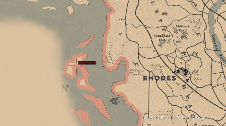 Tricorn Hat is a unique hat found on the island west of Rhodes - Red Dead Redemption 2: Unique items - maps, locations, tips - Secrets and collectibles - Red Dead Redemption 2 Guide