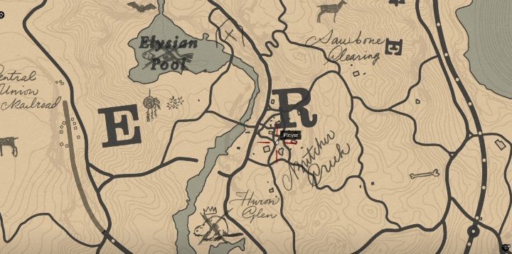 The mask is in the eastern part of New Hanover, south of Elysian Pool - Red Dead Redemption 2: Unique items - maps, locations, tips - Secrets and collectibles - Red Dead Redemption 2 Guide