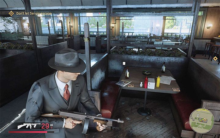 The magazine can only be collected during the Lucky Bastard story mission, as this is the only opportunity to visit the interior of Giorgi's Diner (shown in the picture) that is available in the Downtown area - Mafia Definitive Edition: Dime Detective Magazines - list and locations - Secrets and finders - Mafia Definitive Edition Guide, Walkthrough