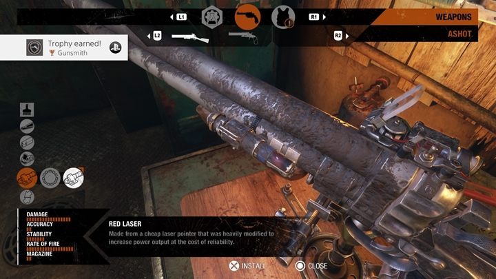 How to unlock: Install a modification of each category on a single weapon - Metro Exodus: List of all achievements and trophies - Achievements and trophies - Metro Exodus Guide