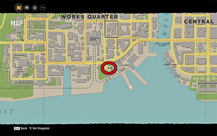 The magazine is located on the ground next to a telephone booth located near the main entrance to Harbor in the Works Quarter - Mafia Definitive Edition: Black Mask magazines - list and locations - Secrets and finders - Mafia Definitive Edition Guide, Walkthrough