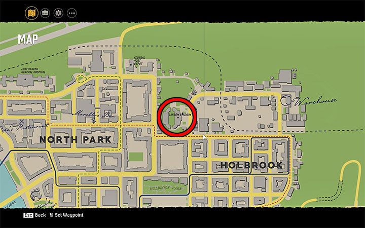 The magazine was hidden in front of one of the enclosed gates leading to Lansom Stadium, which is located in the northwest part of the Holbrook neighborhood - Mafia Definitive Edition: Black Mask magazines - list and locations - Secrets and finders - Mafia Definitive Edition Guide, Walkthrough