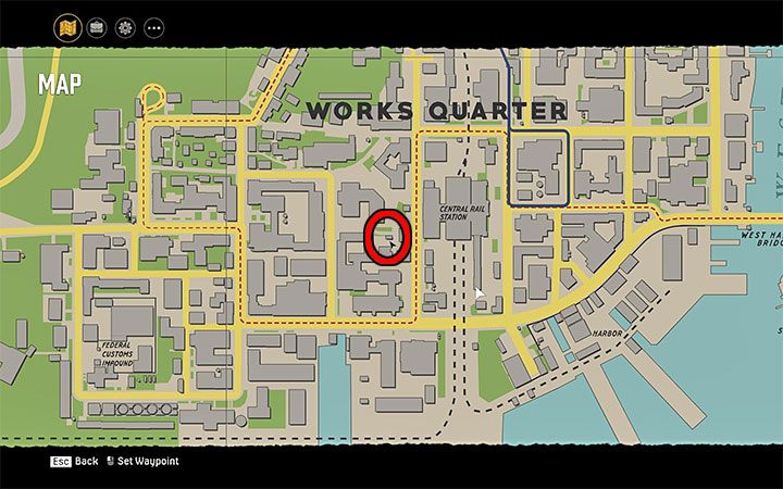 The magazine can be found a short distance west of Central Rail Station in the Works Quarter district - Mafia Definitive Edition: Terror Tales magazines - list and locations - Secrets and finders - Mafia Definitive Edition Guide, Walkthrough
