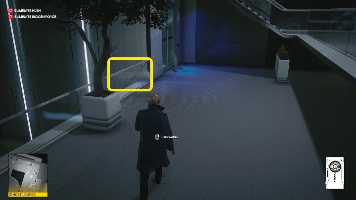 Once inside the facility, go down the stairs, turn right and jump across at about the point marked in the image above - Hitman 3: Imogen Royce - how to kill her? Chongqing, China, walkthrough guide - End Of An Era - Chongqing - Hitman 3 Guide