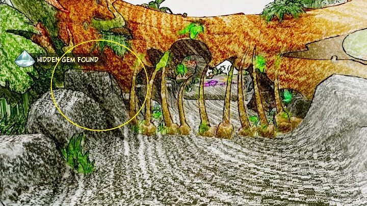 Sie finden das versteckte Juwel auf der linken Straßenseite, nachdem Sie dem Dinosaurier entkommen sind – Crash 4: Hidden Gems (N.Verted-Level) – Liste, Ort – N.Verted-Level – Crash 4-Leitfaden, Komplettlösung