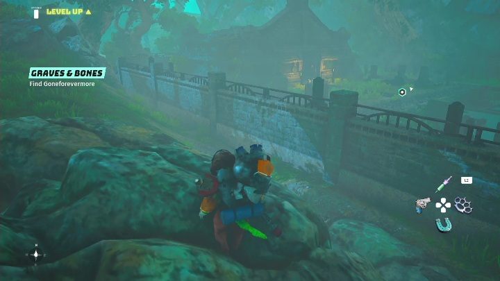 Um die Knochen zu finden, müssen Sie zum Friedhof gehen, genauer gesagt zum Tunnel direkt darunter – Biomutant: Klick Klack – Komplettlösung – NPC-Quests – Biomutant Guide