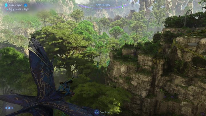 Oben angekommen wird Ikran dir schließlich genug vertrauen, dass du ihn besteigen kannst – Avatar Frontiers of Pandora: Ikran – Grundlagen – Leitfaden zu Avatar Frontiers of Pandora