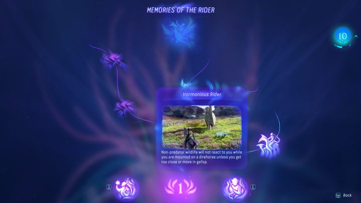 Eine der Fähigkeiten im Reiterbaum ermöglicht es Ihnen, sich der Tierwelt zu Pferd zu nähern, ohne vom Sattel geworfen zu werden – Avatar Frontiers of Pandora: Wie benutzt man Reittiere?  - FAQ – Avatar Frontiers of Pandora-Leitfaden