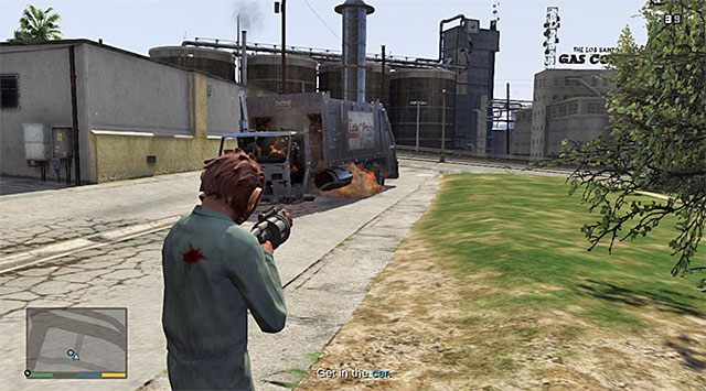Sie müssen den Müllwagen zerstören, nachdem Sie das Schlachtfeld verlassen haben – GTA 5: Blitz Play 2 – Missions-Komplettlösung – Hauptmissionen – GTA 5-Leitfaden