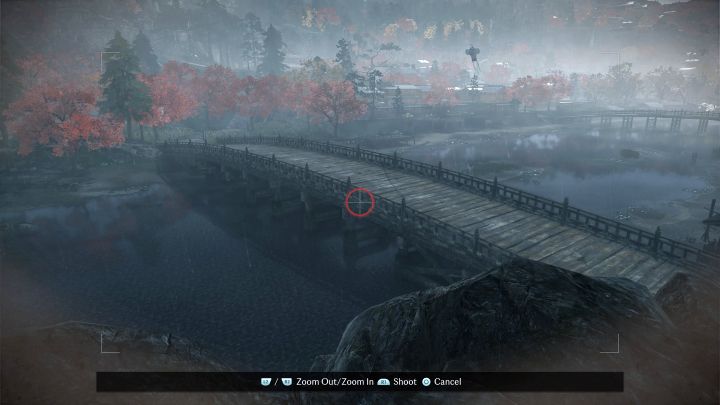 Stellen Sie sich an den Aussichtspunkt auf Felsen in der Nähe des Flusses und fotografieren Sie die Brücke im Südosten – Rise of the Ronin: Alle Fotografien in der Region Kyoto – Geheimnisse und Sammlerstücke – Rise of the Ronin Guide
