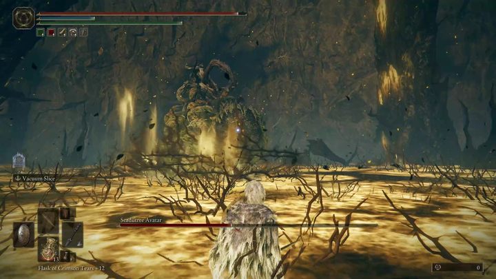 Die Schwachstelle des Bosses ist die Sonnenblume, die als sein Kopf dient - Shadow of the Erdtree: Scadutree Avatar - Bosse - Elden Ring Guide