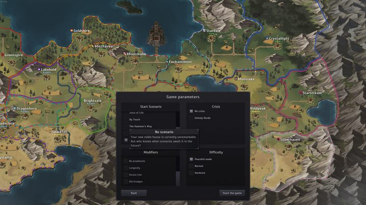 Wenn Sie jedoch Ihr eigenes Szenario starten möchten, können Sie dies im Hauptmenü des Spiels tun, indem Sie auf die Option Neues Spiel klicken - Norland: Tipps und Tricks - Grundlagen - Norland-Handbuch