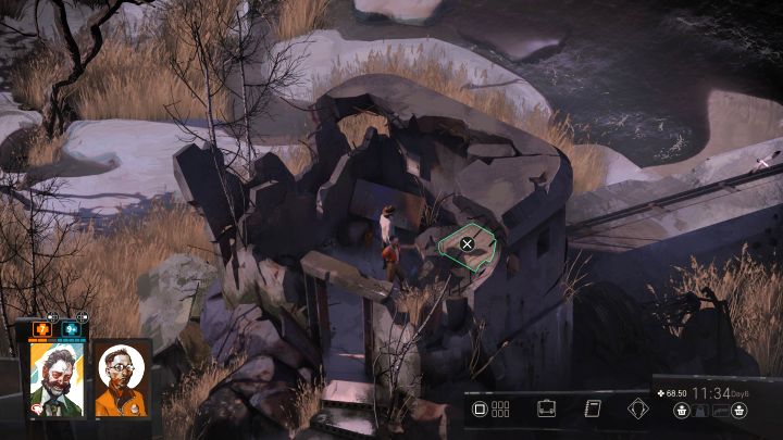 Insel – Sie erhalten erst im letzten Teil des Spiels Zugang zu diesem Ort – nachdem Sie die Aufgabe „Gehe zur Insel“ freigeschaltet und das Boot im Fischerdorf benutzt haben – Disco Elysium: Bestimmen Sie, woher der Schuss kam – Komplettlösung – Ruby und der Schütze – Disco Elysium-Handbuch