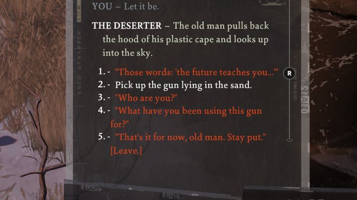 Wählen Sie während des langen Gesprächs mit Deserter die Option, die auf dem Boden liegende Waffe aufzuheben – es stellt sich heraus, dass es sich um Triangong 4-46 handelt – Disco Elysium: Finden Sie die Mordwaffe – Komplettlösung – Ruby und der Schütze – Disco Elysium-Handbuch