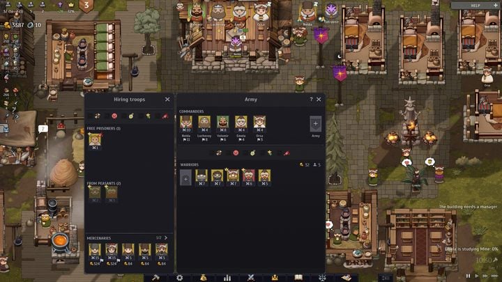 Der obere Teil des Fensters zeigt Ihre Lords, die die Armee anführen können - Norland: Wie rekrutiere ich Wachen? - FAQ - Norland Guide
