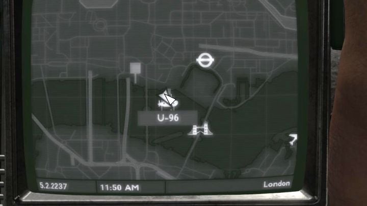 Das U-Boot U-96 liegt an der Küste im Norden Londons vor Anker – Fallout London: Wie kommt man aus dem U-Boot U-96 heraus? – Quests – Fallout London Guide