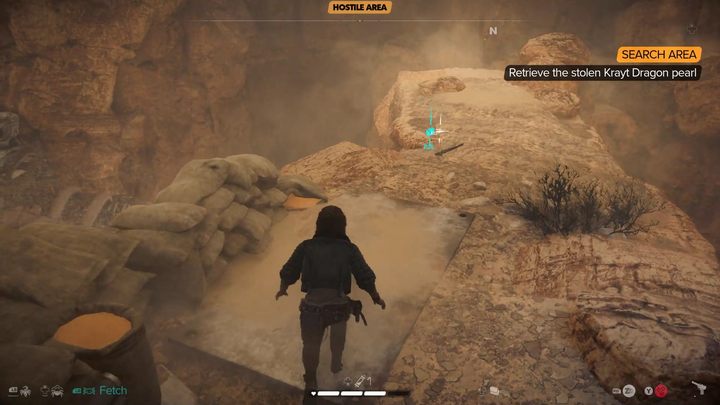 Nach dem Kampf gehst du rechts in die obere Etage der Höhle, zur Steinbrücke, wo der Scharfschütze stand - Star Wars Outlaws: The Heavy - Komplettlösung - Tatooine - Star Wars Outlaws Guide