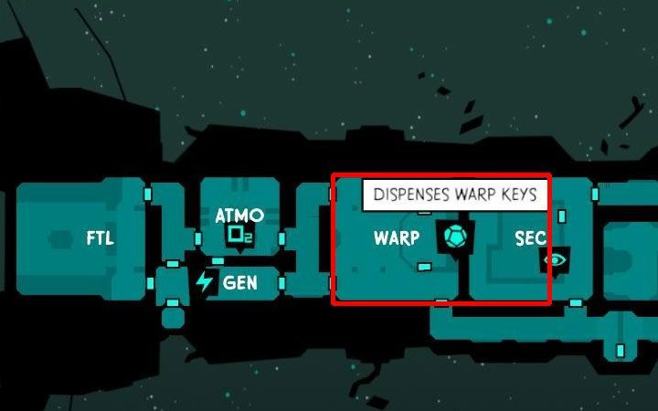 Suchen Sie nach WARP-Raum (Beispiel auf dem Bild) und gehen Sie dorthin - Wie bekommt man Warp-Schlüssel in Void Bastards? - FAQ - Void Bastards Guide und Tipps