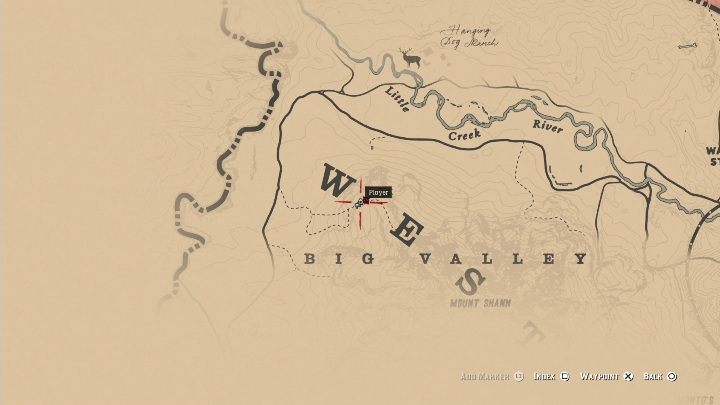 Sie befinden sich nördlich von Big Valley - Dinosaurierknochen in Red Dead Redemption 2 - Dinosaurierknochen und Felszeichnungen - Red Dead Redemption 2 Guide