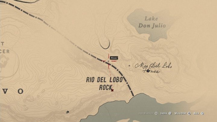 Dieser Knochen befindet sich nördlich des Rio Del Lobo-Felsens - Dinosaurierknochen in Red Dead Redemption 2 - Leitfaden für Dinosaurierknochen und Felszeichnungen - Red Dead Redemption 2