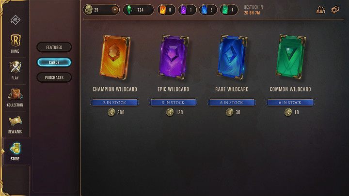 Wild Cards können erworben werden, wenn Sie im Spiel vorankommen - sie sind eine der Top-Belohnungen, die einer bestimmten Region zugewiesen wurden - Legends of Runeterra Guide