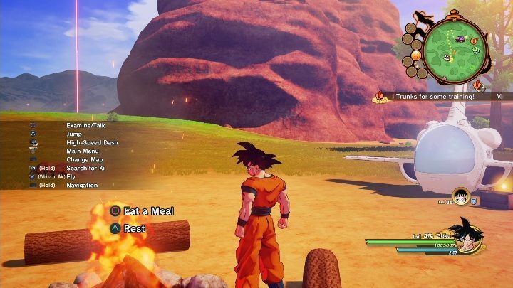 Das Ausruhen am Feuer regeneriert Ki und das Leben der Helden - Beste Tipps für Dragon Ball Z Kakarot - Grundlagen - Dragon Ball Z Kakarot-Leitfaden