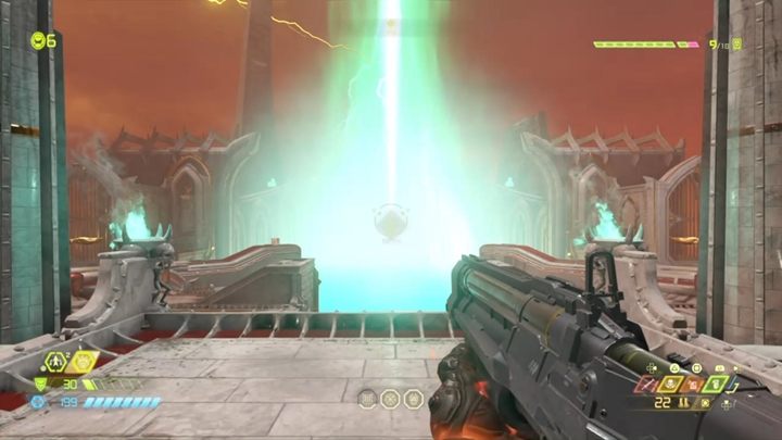 Stellen Sie sich nach dem Kampf auf die grüne Markierung und zerstören Sie die Ketten - Doom Eternal: Nekravol 2-Komplettlösung - Level-Komplettlösung - Doom Eternal Guide