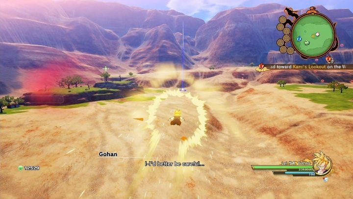 Bulma wartet in der Wüste in der Nähe der Berge auf Sie - The Nutty Scientist | Nebenmission in DBZ Kakarot - Android Terror kommt an - Dragon Ball Z Kakarot Guide