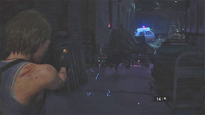 Verwenden Sie den hinteren Ausgang der Garage, um zu den Seitengassen zu gelangen - Resident Evil 3: Walkthrough in der Innenstadt - Story Walkthrough - Resident Evil 3 Guide