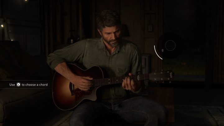 Während der Szene mit Ellie bringen Sie dem Mädchen das Gitarrenspielen bei - The Last of Us 2: Prolog, Aufwachen, Jackson Walkthrough - Jackson - The Last of Us 2 Guide