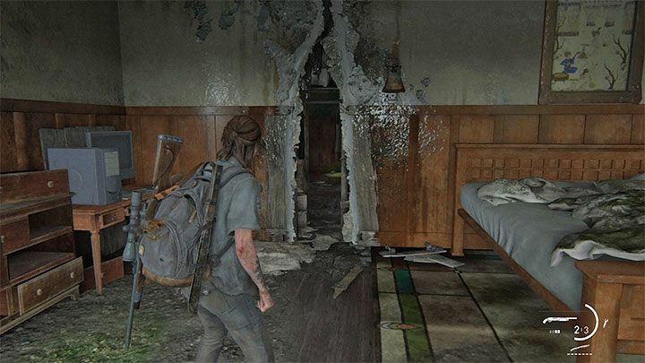 Sobald Sie das Obergeschoss erreicht haben, öffnen Sie die Haustür - The Last of Us 2: Hillcrest - Sammlerstücke, Artefakte, Münzen - Seattle Tag 2 - Ellie - The Last of Us 2 Guide