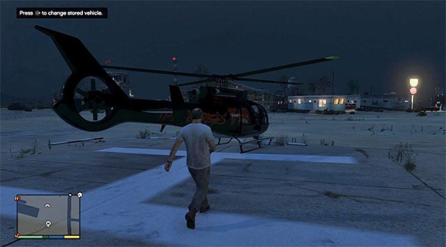 Es ist eine viel bessere Idee, mit einem normalen Hubschrauber zur Basis zu gelangen. Dazu müssen Sie die von Trevor beschlagnahmten Flughäfen im Südwesten der Sandy Shores - GTA 5: Cargobob - Mission besuchen Komplettlösung - Hauptmissionen - GTA 5-Leitfaden