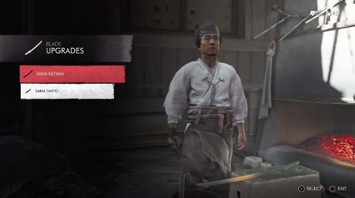 Sie können Ihr Katana und Tanto verbessern, indem Sie einen Schwertschmied besuchen - Ghost of Tsushima: Händlerarten - Grundlagen - Ghost of Tsushima Guide, Walkthrough