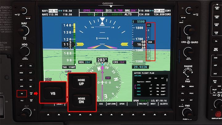 Eine Alternative zum VS-Submodus ist FLC (Flight Level Change) - Microsoft Flight Simulator: Autopilot - wie wird es betrieben? - Fortgeschrittenes Fliegen - Microsoft Flight Simulator 2020-Handbuch