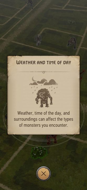 An regnerischen Tagen kannst du mehr Monstern auf den Straßen begegnen - Witcher Monster Slayer: Tageszeit - Grundlagen - Witcher Monster Slayer Guide