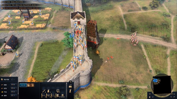 Positionieren Sie die Bogenschützen am Osttor und warten Sie auf den Angriff - Age of Empires 4: Die Belagerung von Wallingford (The Normans) - Komplettlösung - The Normans - Age of Empires 4 Guide