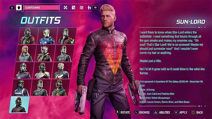 Sie erhalten dieses Outfit im Laufe des Spiels automatisch - Guardians of the Galaxy: Star-Lord (Peter Quill) - Outfits - Kostüme - Guardians of the Galaxy Guide