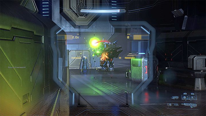Verwenden Sie den Schalter, um die Tür zu öffnen und bereiten Sie sich auf den Kampf vor Jäger – Halo Infinite: Nexus – Komplettlösung – Hauptmissionen – Halo Infinite Guide