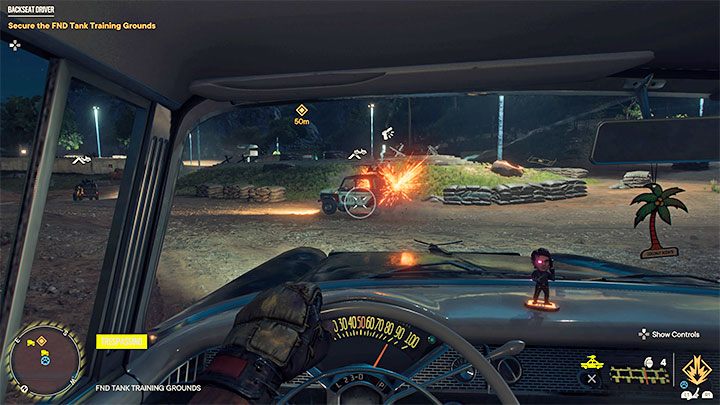 Die Quest beinhaltet die Zerstörung feindlicher Fahrzeuge auf dem FND-Panzertrainingsgelände – Far Cry 6: Car Cry-Trophäe – wie bekomme ich sie?  - Trophäenführer - Far Cry 6-Führer