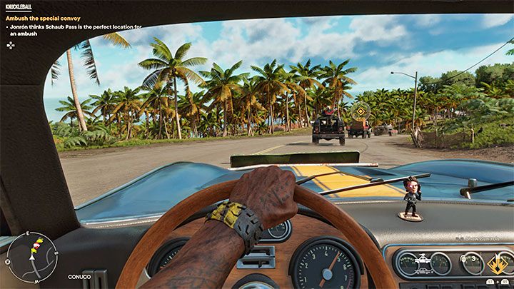 Sie können theoretisch versuchen, den Konvoi anzugreifen, während er herumfährt, aber das wäre sehr riskant, da der Konvoi auch aus einem Panzer besteht - Far Cry 6: Knuckleball - Komplettlösung - El Este - Far Cry 6 Guide