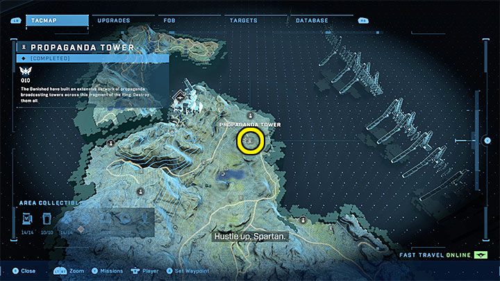Der Turm befindet sich im nördlichen Teil der Region, in der Nähe des Außenpostens Tremonius – Halo Infinite: Propagandatürme (Verbindungen) – Verbindungen – Halo Infinite Guide