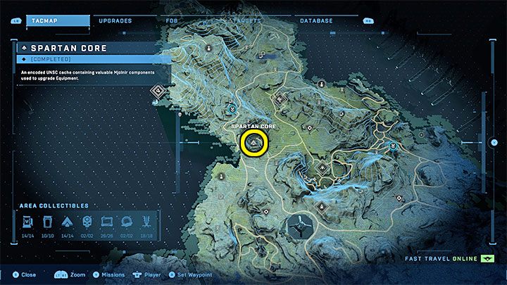 Der Kern befindet sich im zentralen Teil der Region, in der Nähe einer der FOB-Stützpunkte – Halo Infinite: Mjolnir Armory und Spartan Cores (Verbindungen) – Verbindungen – Halo Infinite Guide