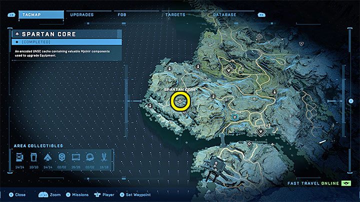 Der Kern liegt im südwestlichen Teil der Region – Halo Infinite: Mjolnir Armory und Spartan Cores (Verbindungen) – Verbindungen – Halo Infinite Guide