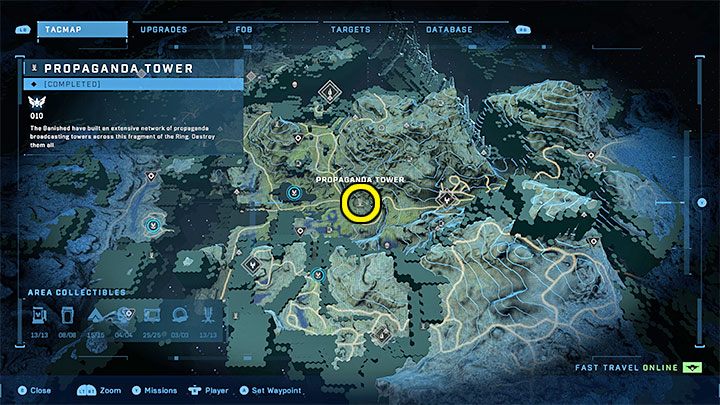 Der Turm befindet sich im zentralen Teil der Region – Halo Infinite: Propagandatürme (Reformation) – Reformation – Halo Infinite Guide