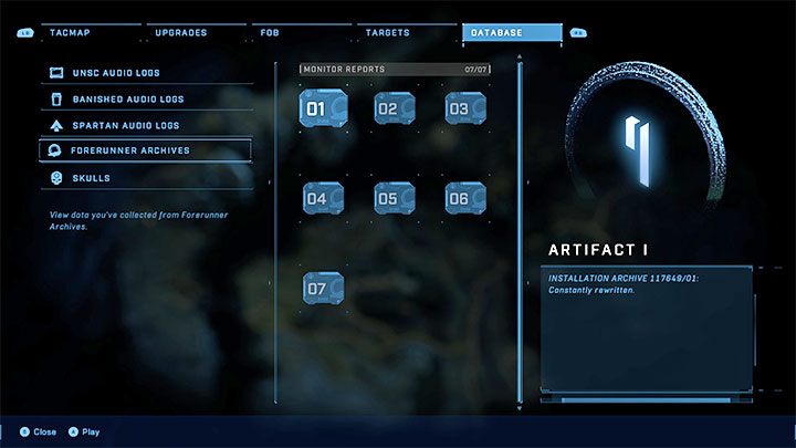 Nachdem Sie jedes Artefakt gefunden haben, müssen Sie es scannen – sich ihm nähern und die Interaktionstaste gedrückt halten – Halo Infinite: Forerunners-Artefakte – Liste aller – Andere Geheimnisse – Halo Infinite Guide