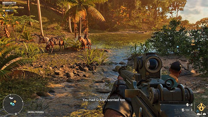 Sie müssen Diaz zu dem Ort führen, an dem die Pferde gebracht wurden - Far Cry 6: Undercover Stud - Walkthrough - Orange Stories - El Este - Far Cry 6 Guide
