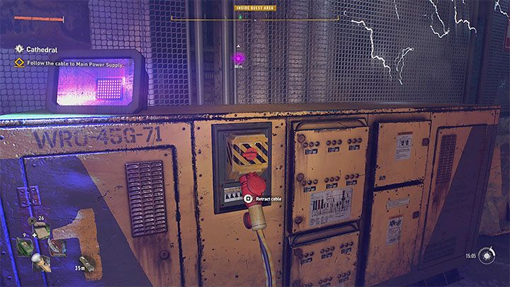 Kurz nachdem Sie ihm gefolgt sind, finden Sie den ersten Generator und können das Kabel herausziehen – Dying Light 2: Cathedral – Komplettlösung – Story-Quest – Leitfaden zu Dying Light 2