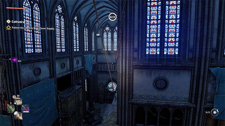 Gehen Sie nun zurück zum vorherigen Bereich und springen Sie in Richtung des zuvor ausgelassenen hängenden Objekts – Dying Light 2: Cathedral – Komplettlösung – Story-Quest – Dying Light 2 Guide