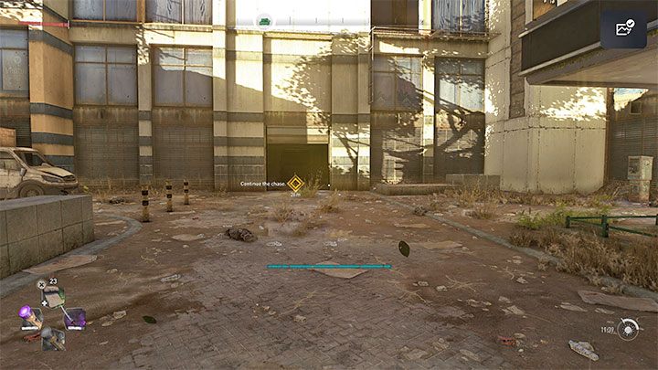 Die Verfolgungsjagd endet, wenn der Van, den Sie verfolgen, die Garage eines der Gebäude betritt – Dying Light 2: The Breakthrough – Komplettlösung – Story-Quest – Leitfaden zu Dying Light 2